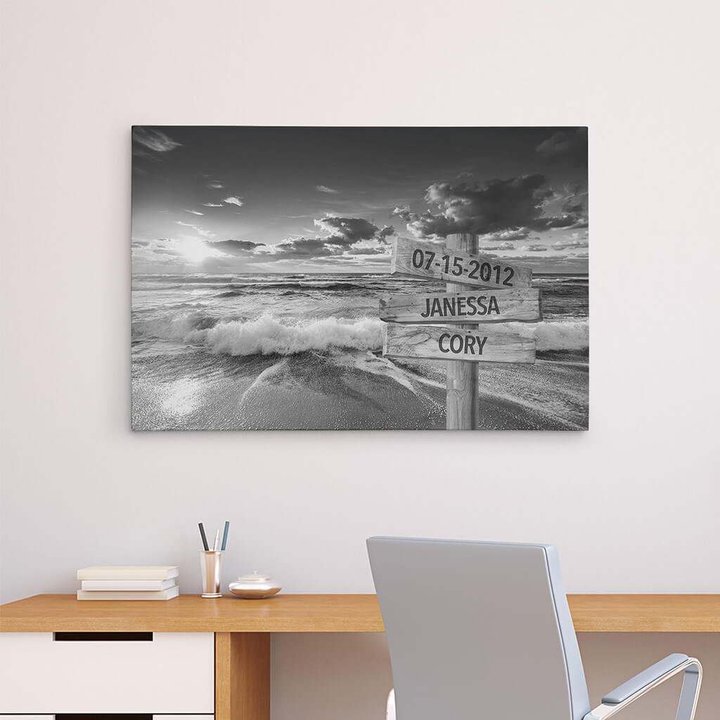 Ocean Wave Sign Art - 24x36 - color