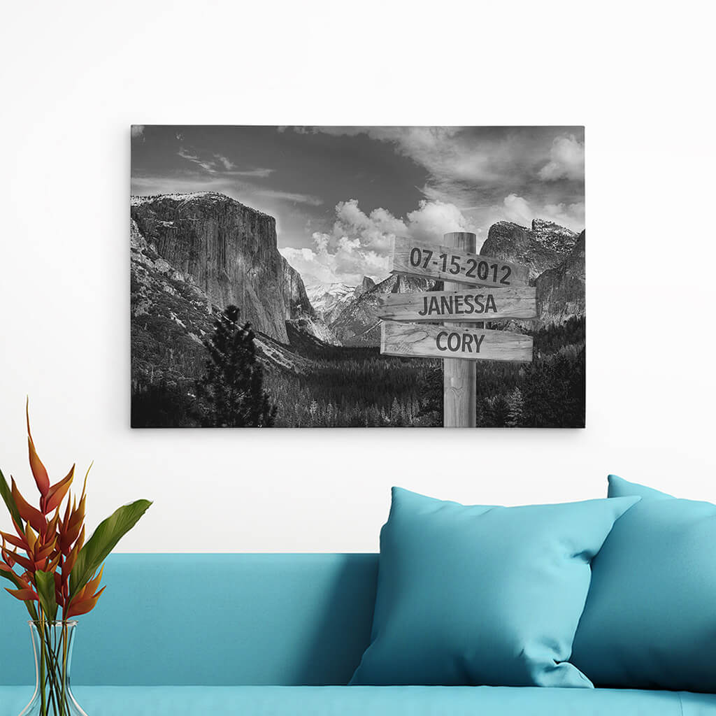 Yosemite Sign Art - 24x36 - B&W