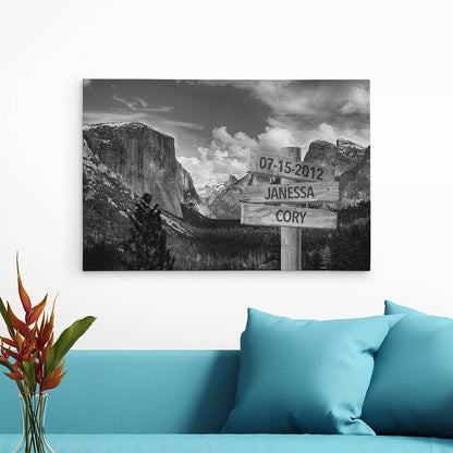 Yosemite Sign Art - 24x36 - B&W