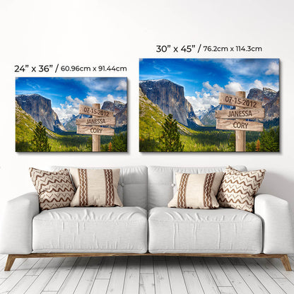 Yosemite Sign Art - Size comparison