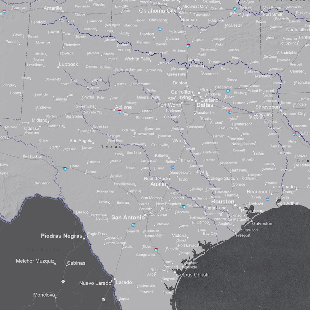 Close up of Gallery Wrapped Canvas Stormy Dreams US Map 