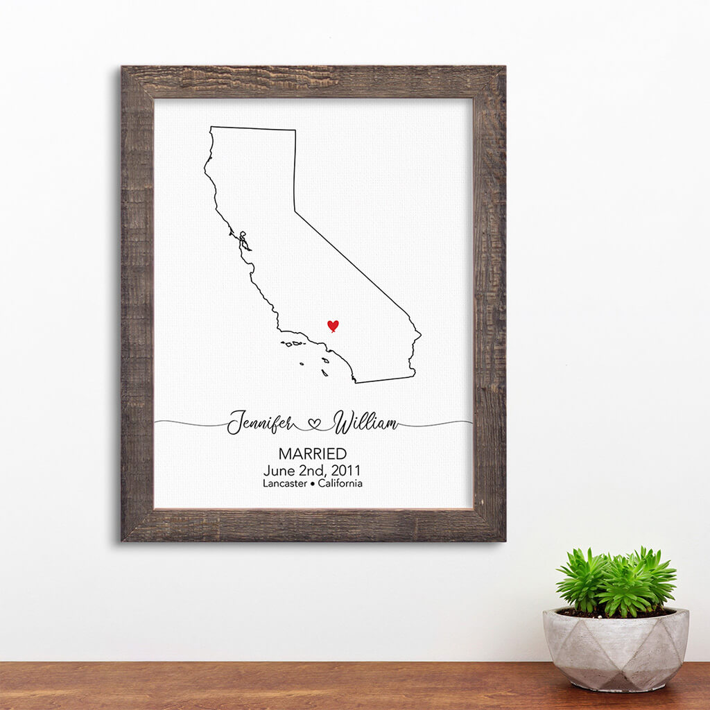California State Map Art - Madison Natural Frame