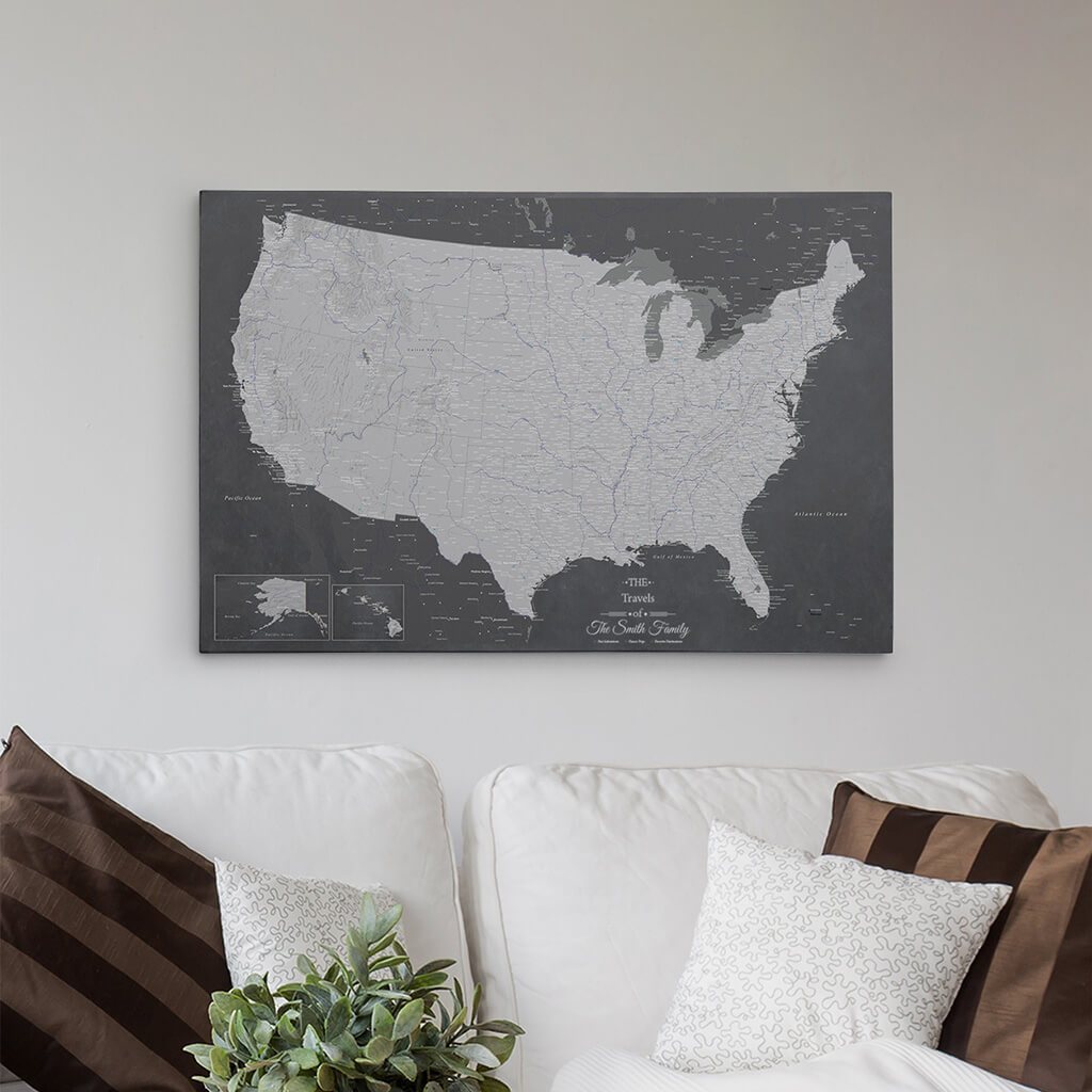 24x36 Gallery Wrapped Canvas Stormy Dreams USA Map