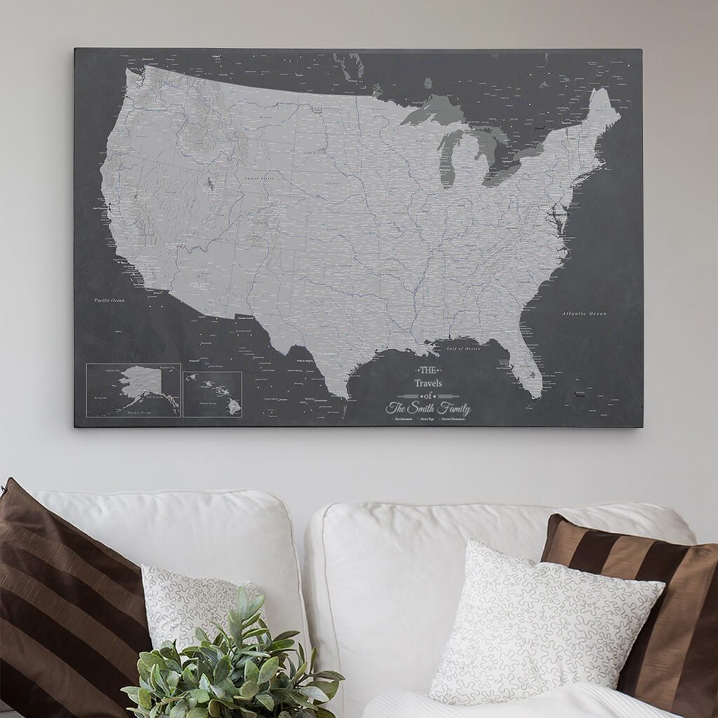 30x45 Gallery Wrapped Canvas Stormy Dreams USA Map