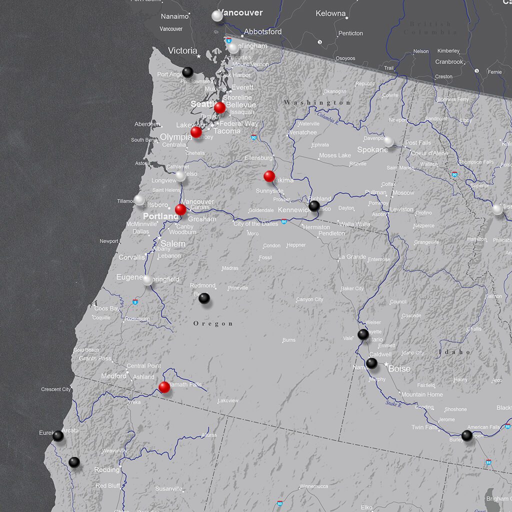 Closeup of West Coast