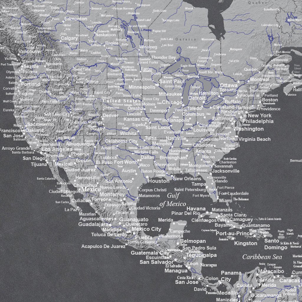 Stormy Dreams World Map Closeup of USA