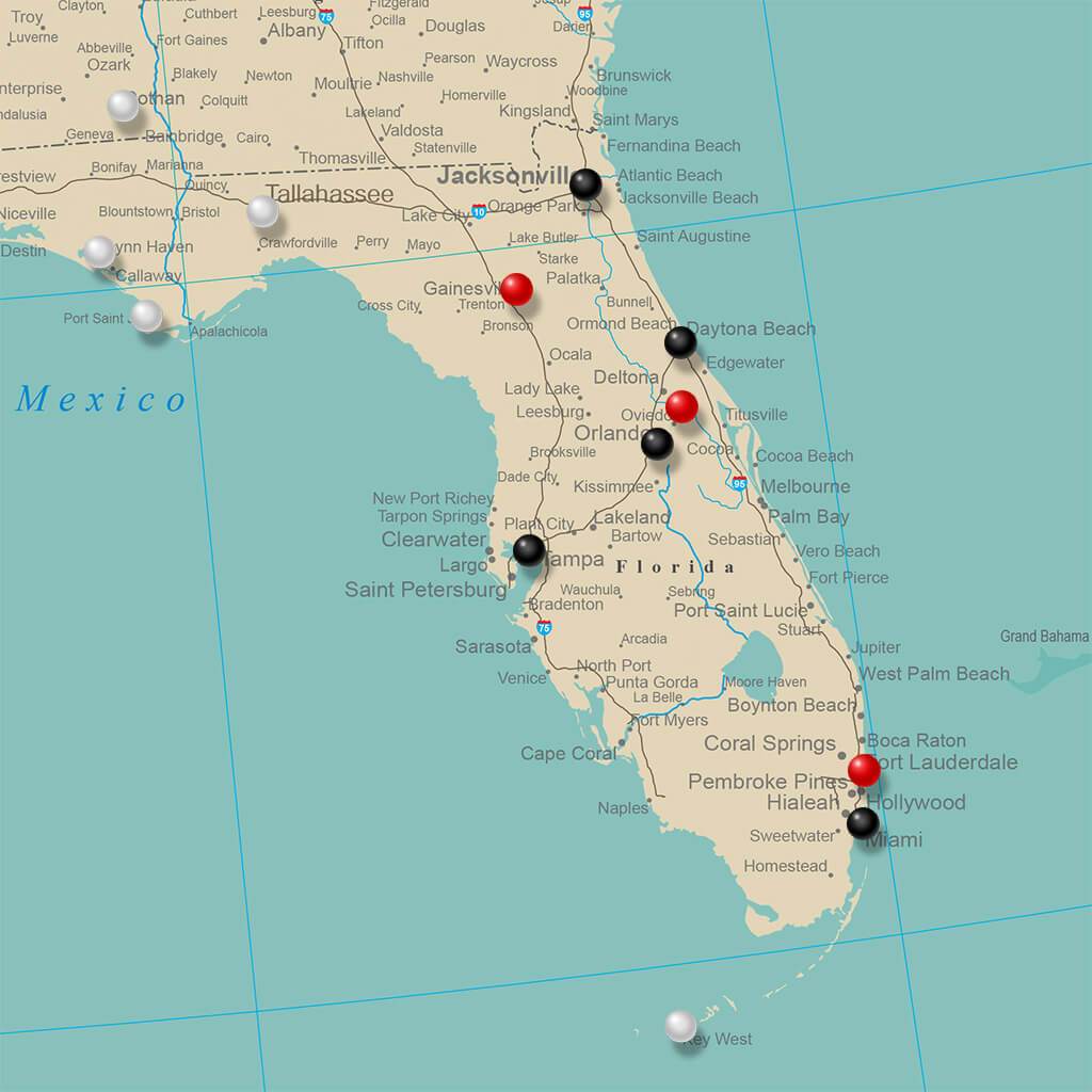 Closeup of Florida