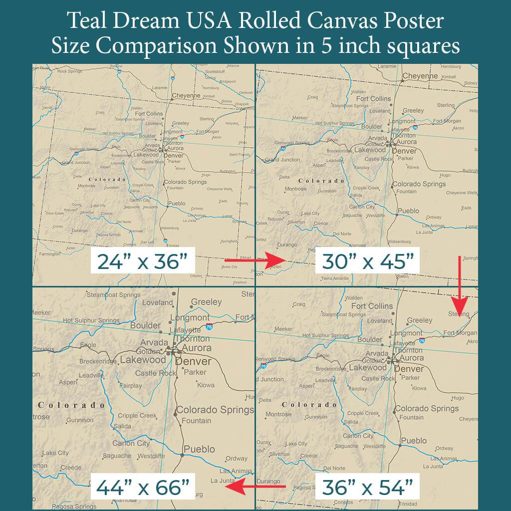 Font Size Comparison on 4 Poster Sizes