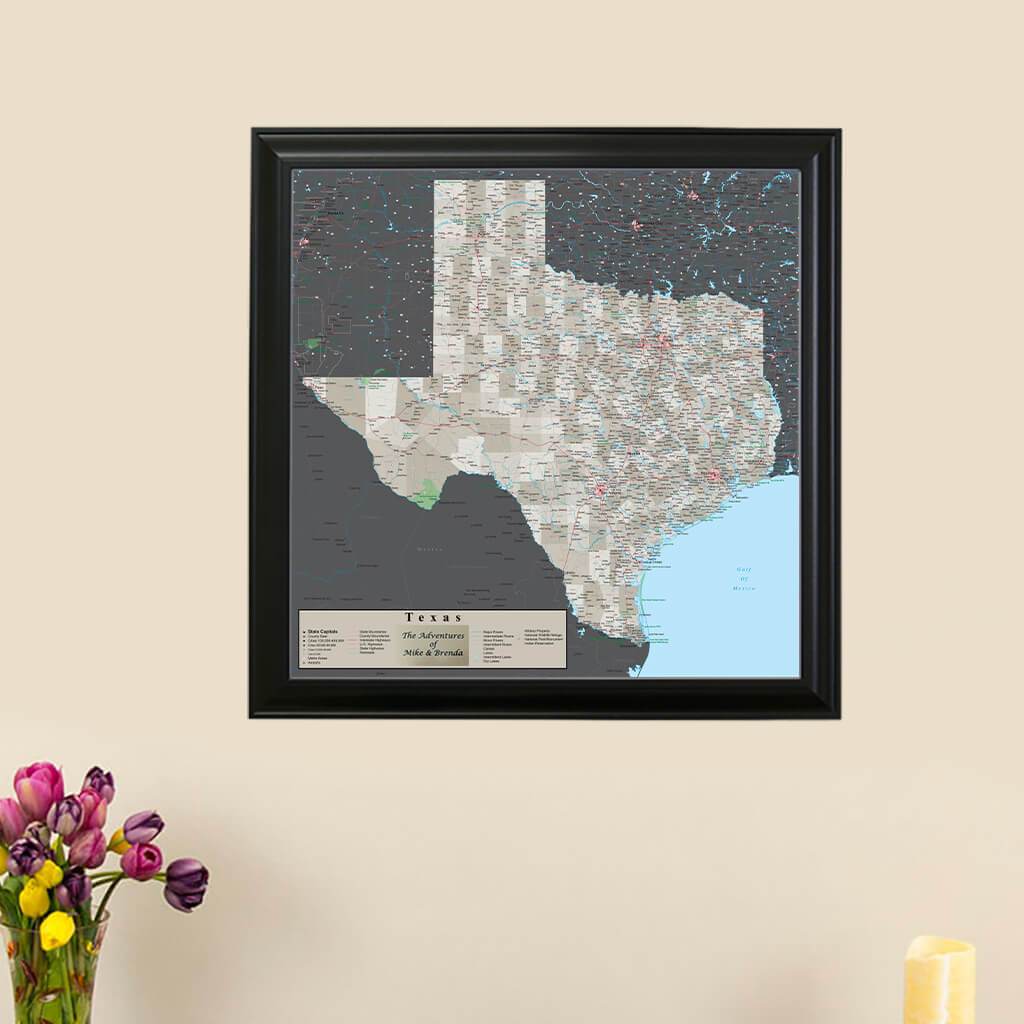 Earth Toned Texas Push Pin Map main picture