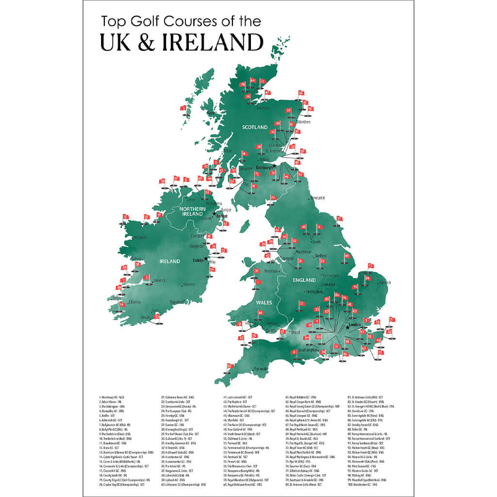 Full Map View of Golf Courses in the UK and Ireland