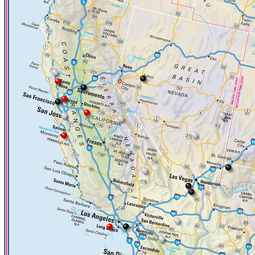 USA Highway Travel Map | American Interstate Roadway Map | RV Travel ...