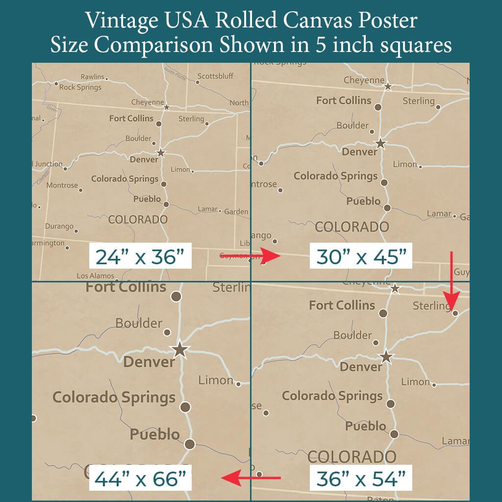 Font Size Comparison on 4 Poster Sizes