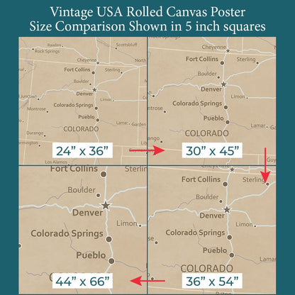 Font Size Comparison on 4 Poster Sizes