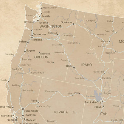 Closeup of Pacific Northwest