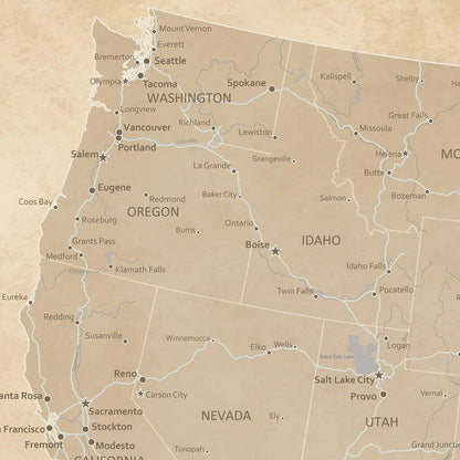 Closeup of Pacific Northwest
