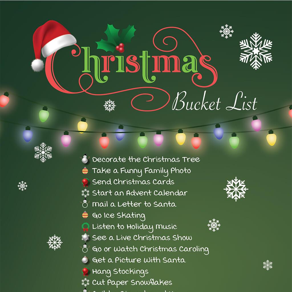 Christmas Bucket List close up