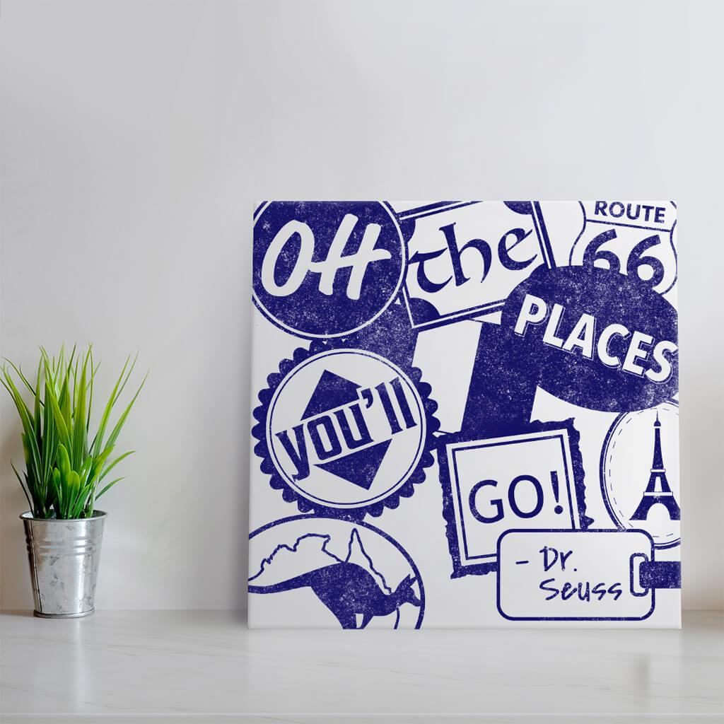 Oh the places you&#39;ll go - Blue Quote Art