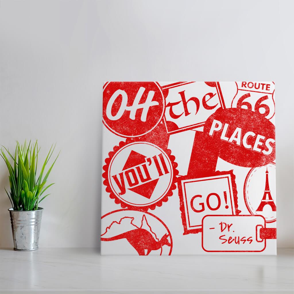 Oh the places you'll go - Red Quote Art