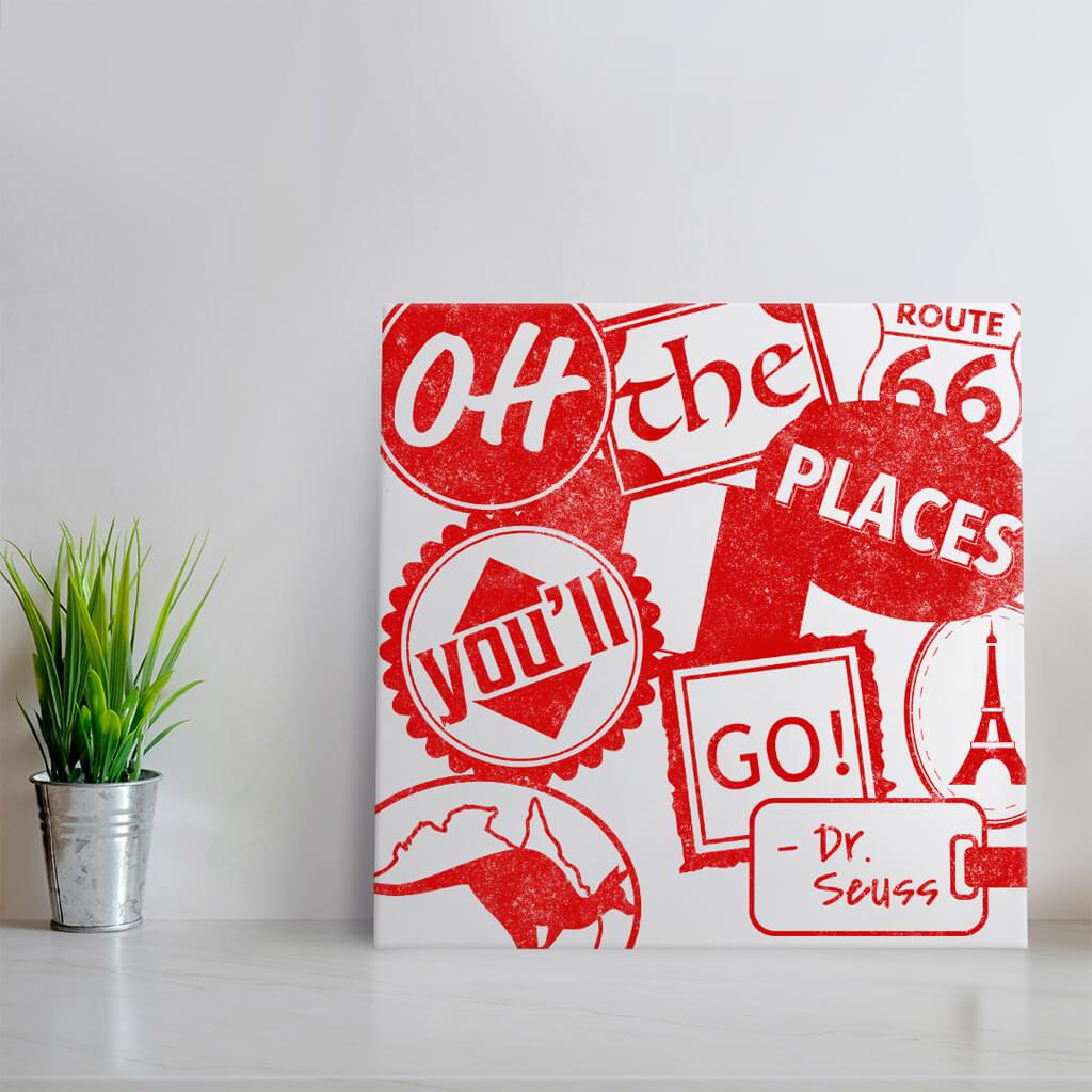 Oh the places you&#39;ll go - Red Quote Art